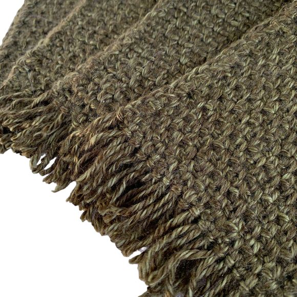 Mug Rugs Coasters Handmade Crochet Variegated Green Fringe Vinyl Back Set of 4 - Picture 6 of 11